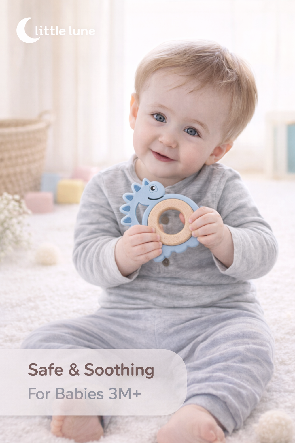 Dinosaur & Wooden  – Silicone Teething Ring