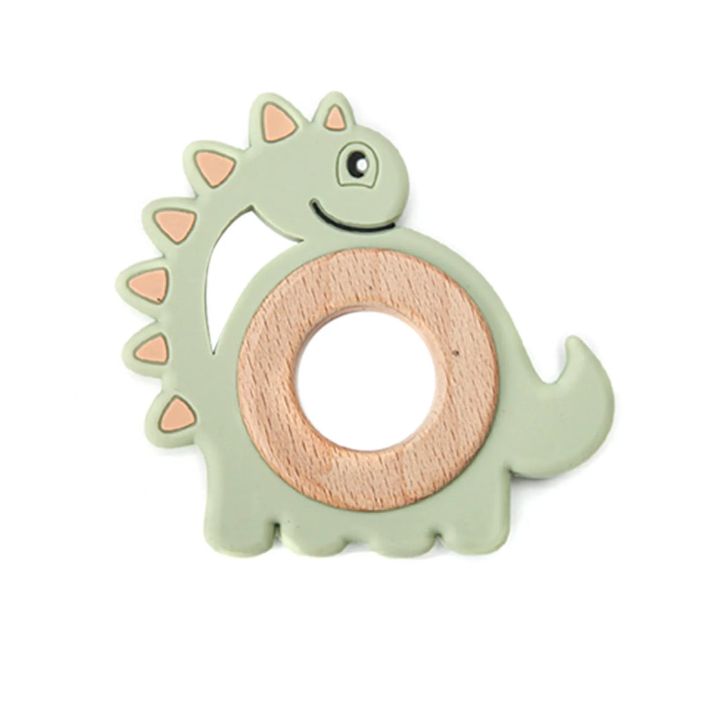 Dinosaur & Wooden  – Silicone Teething Ring