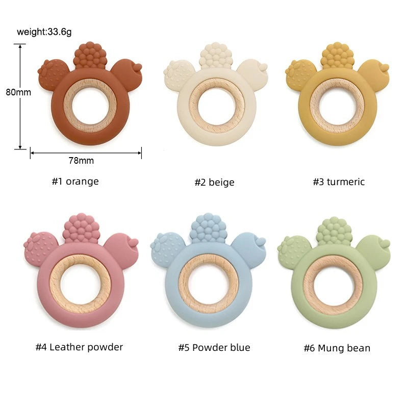 Fruit & Wooden  – Silicone Teether Ring