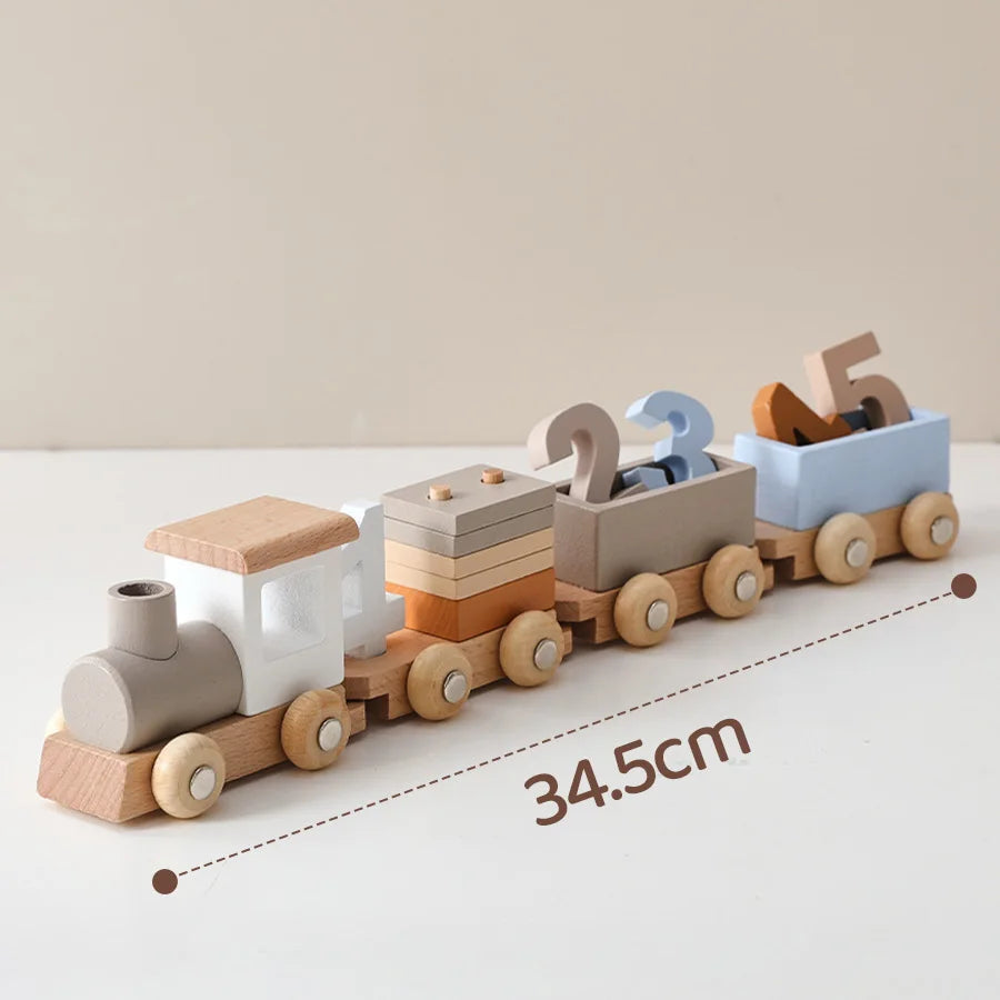 Wooden Number Train – Montessori Toy