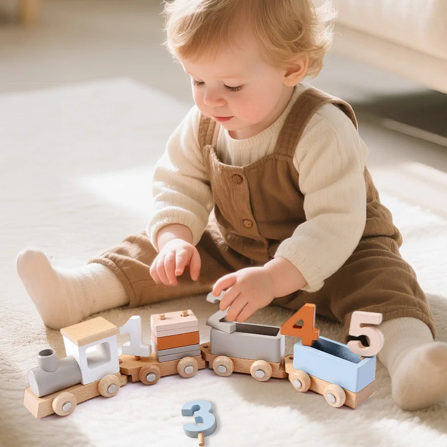 Wooden Number Train – Montessori Toy